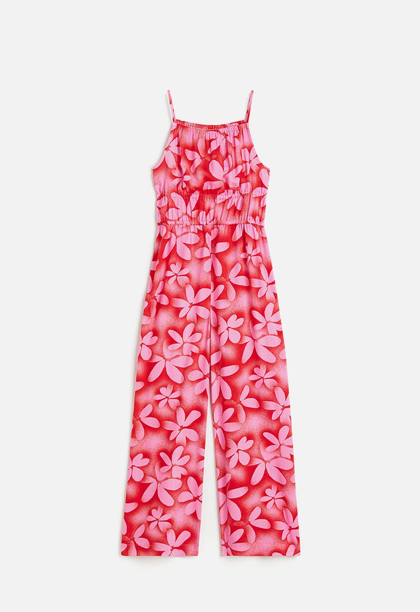 H&M - Gathered jumpsuit - red flowers
