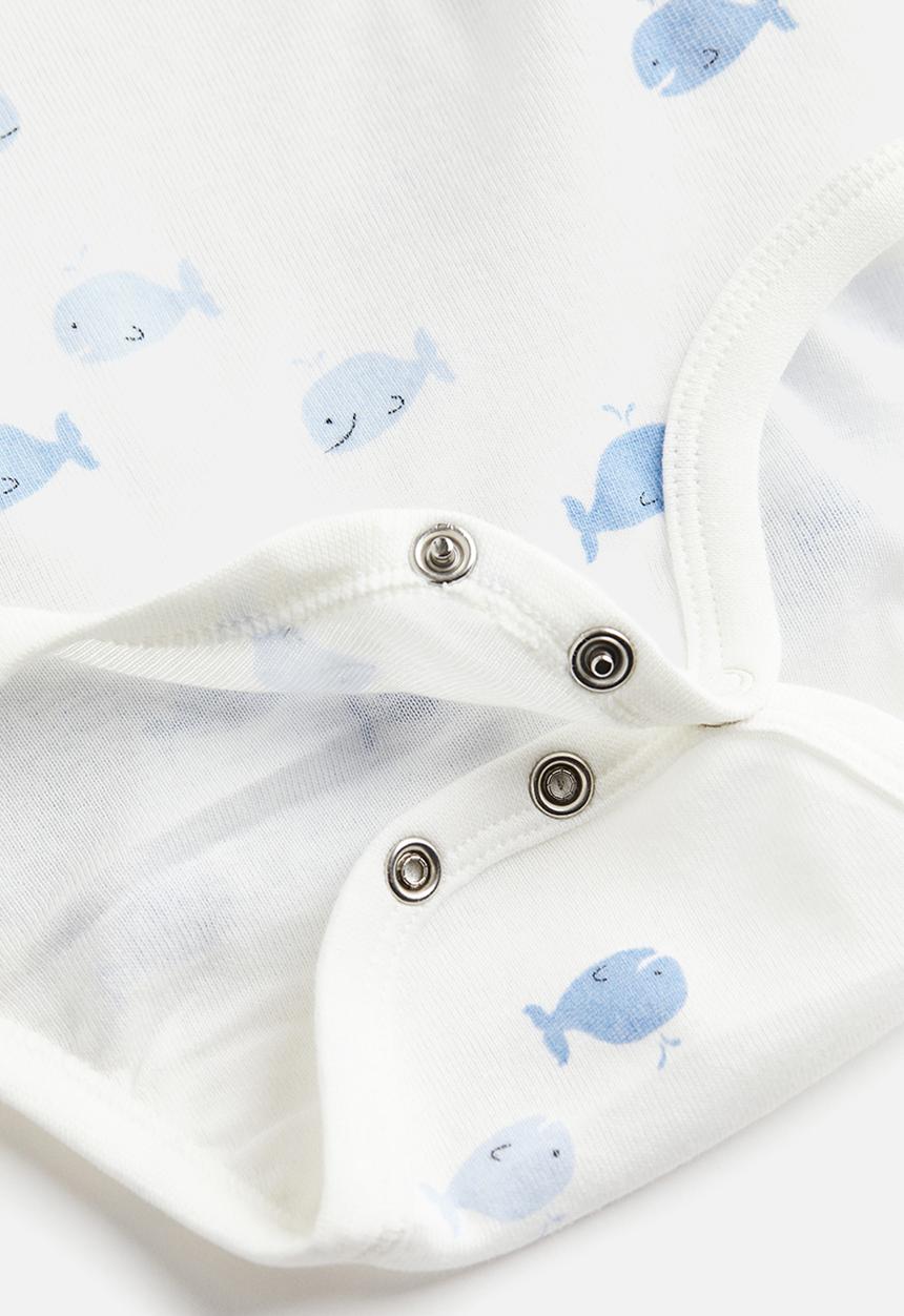 H&M - 2-Pack short-sleeved bodysuits -  light blue whales