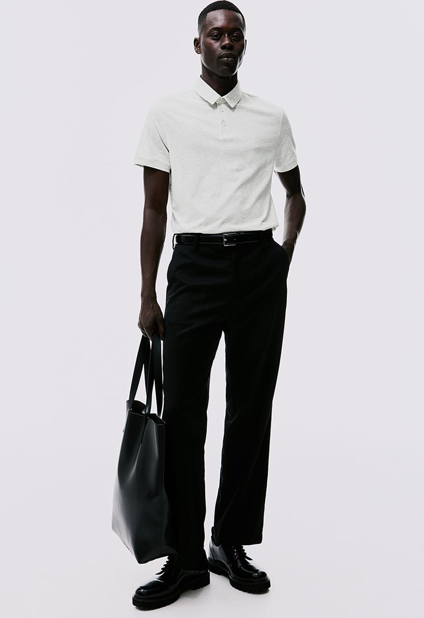 H&M - Slim fit polo shirt - grey