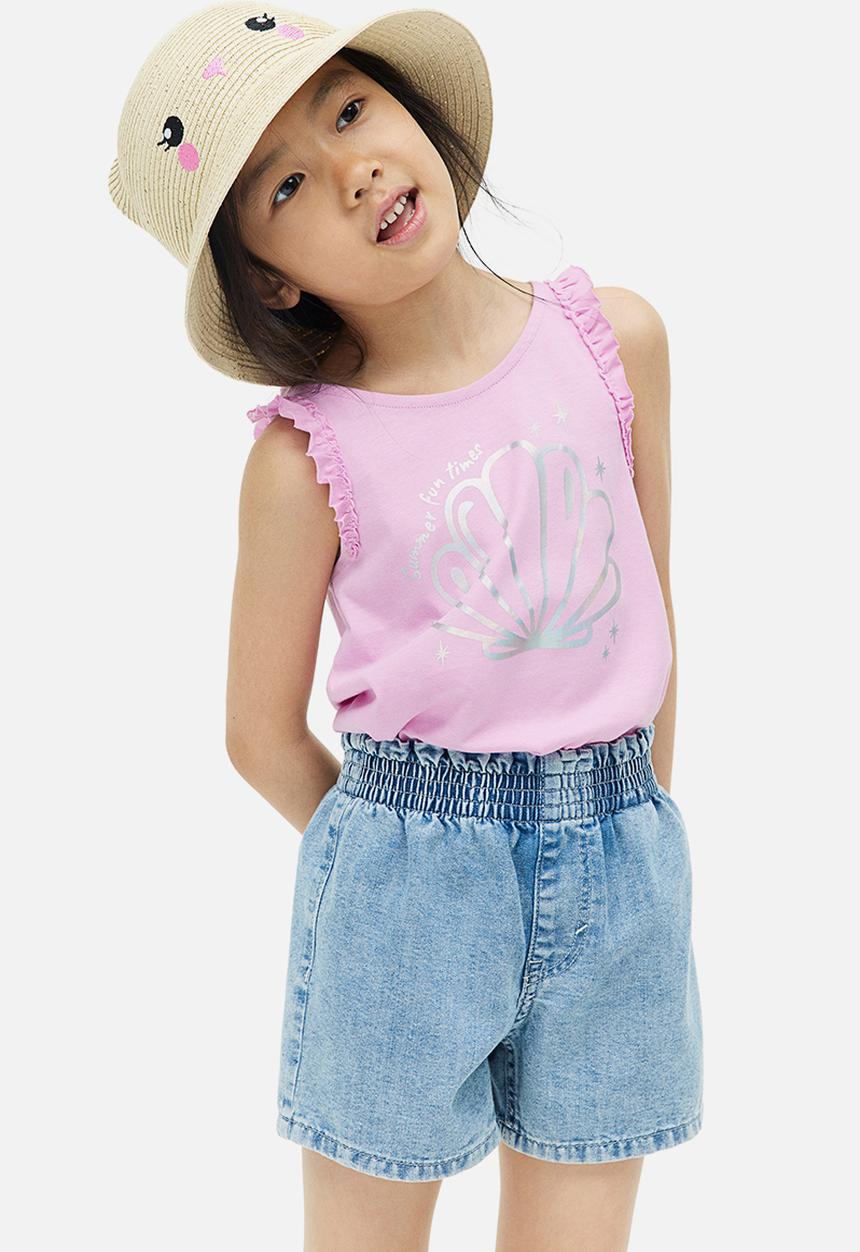 H&M - Frill-trimmed vest top - pink seashell 