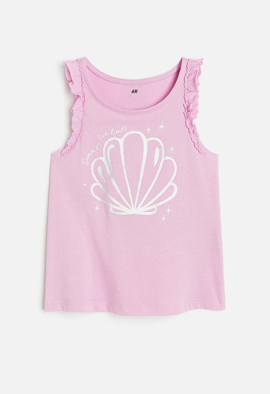 H&M - Frill-trimmed vest top - pink seashell 