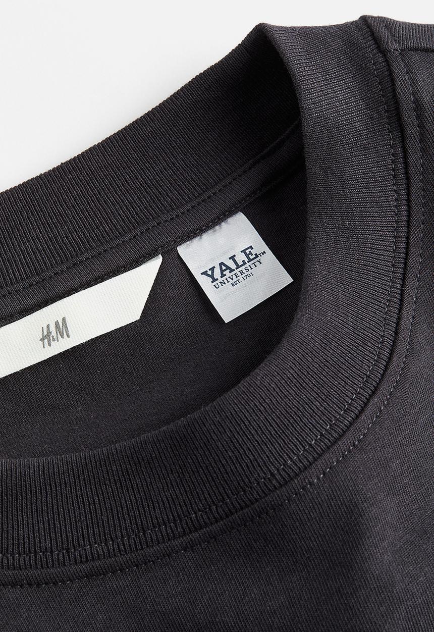 H&M - Oversized printed t-shirt - dark grey yale