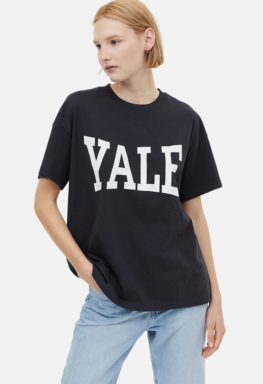 H&M - Oversized printed t-shirt - dark grey yale