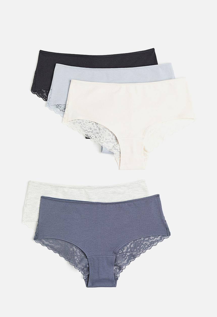 H&M - 5-pack hipster briefs - pigeon blue & light grey marl