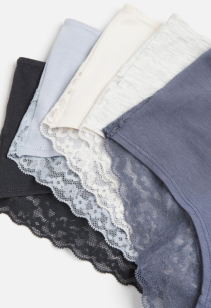 H&M - 5-pack hipster briefs - pigeon blue & light grey marl