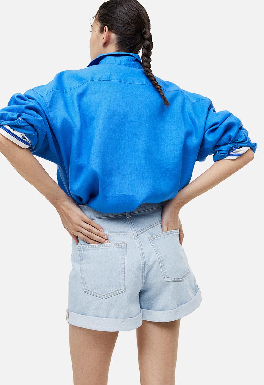 H&M - Mom high denim shorts - light denim blue