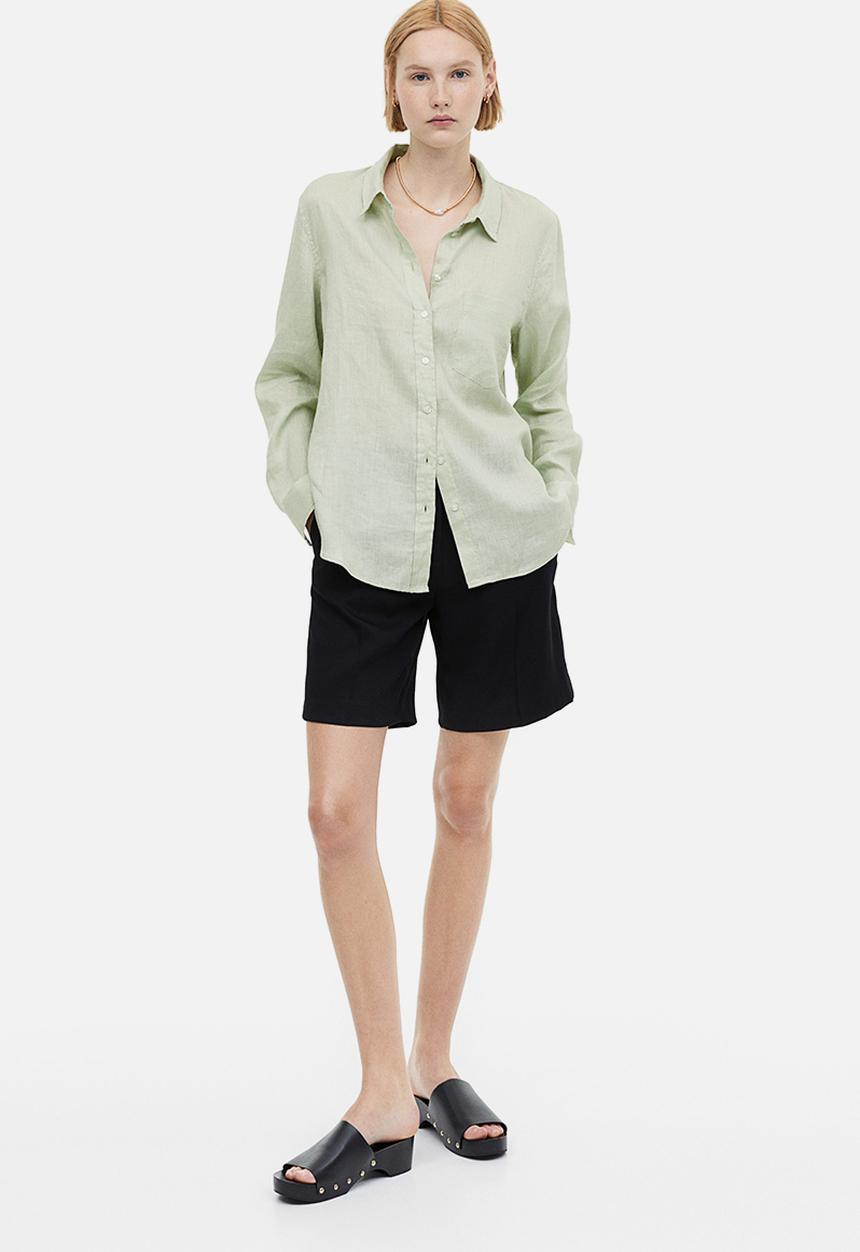 H&M - Linen shirt - light green 