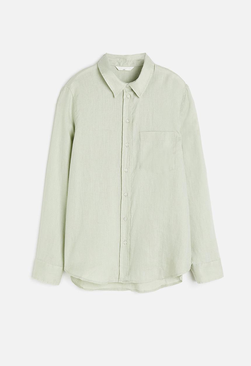 H&M - Linen shirt - light green 