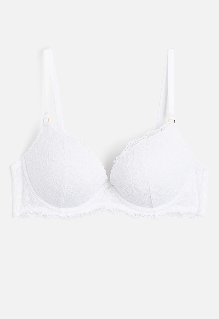 H&M - Lace super push-up bra - white