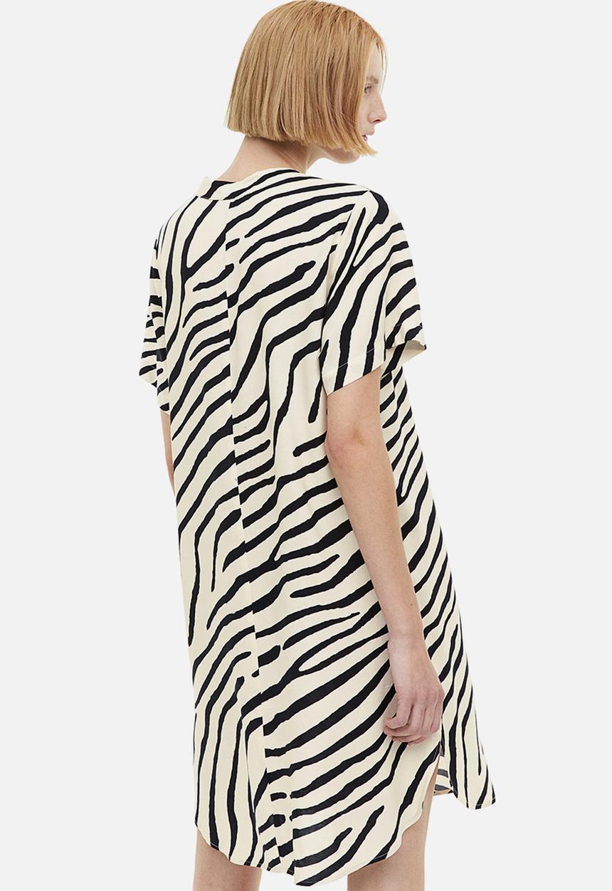 H&M - V-neck tunic - light beige zebra print 