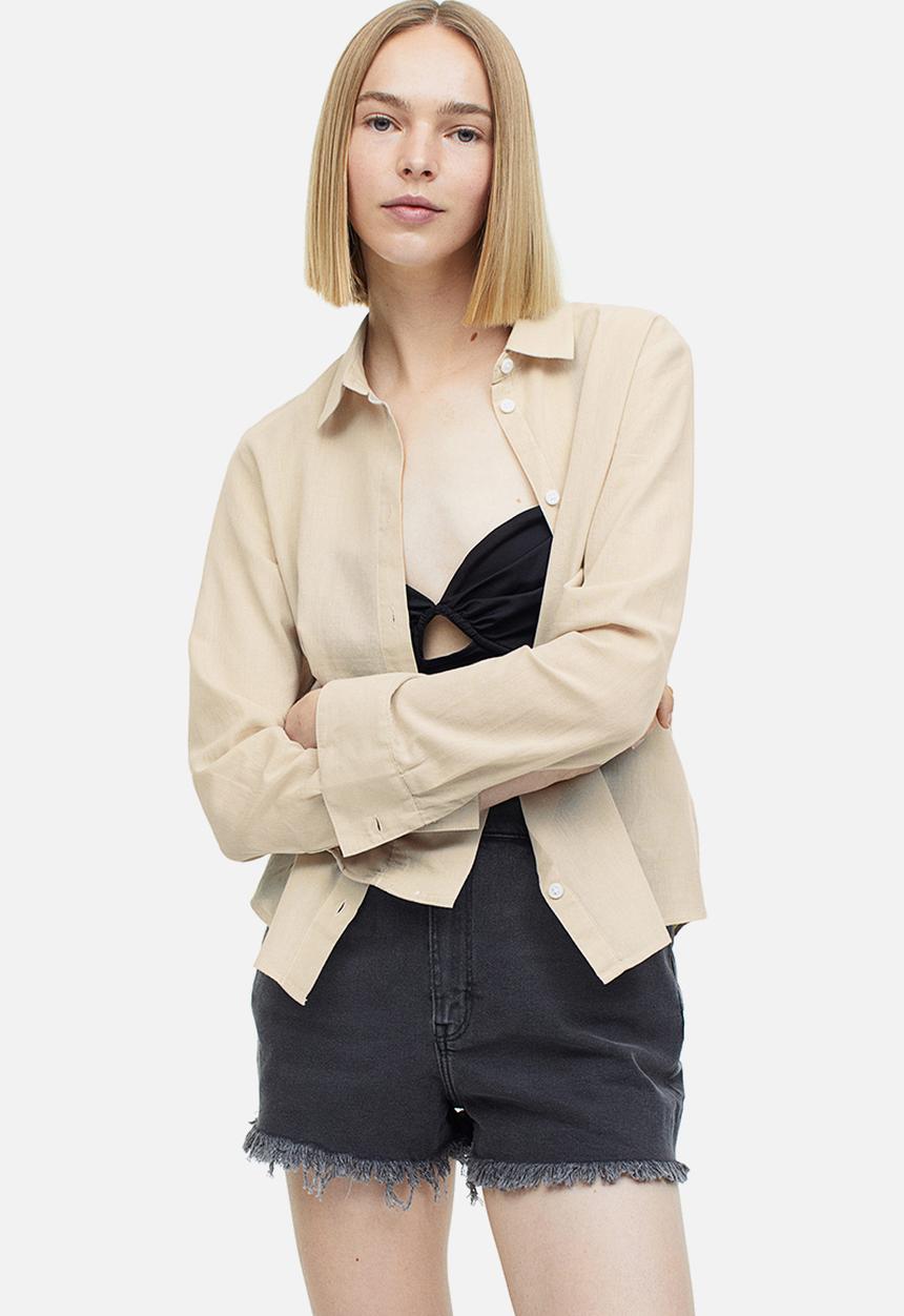 H&M - Cotton shirt - light beige