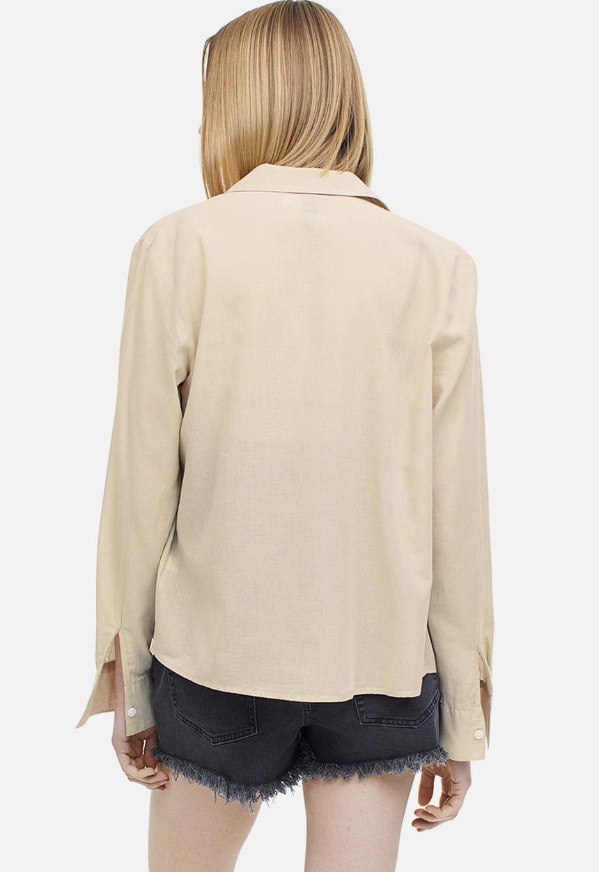 H&M - Cotton shirt - light beige