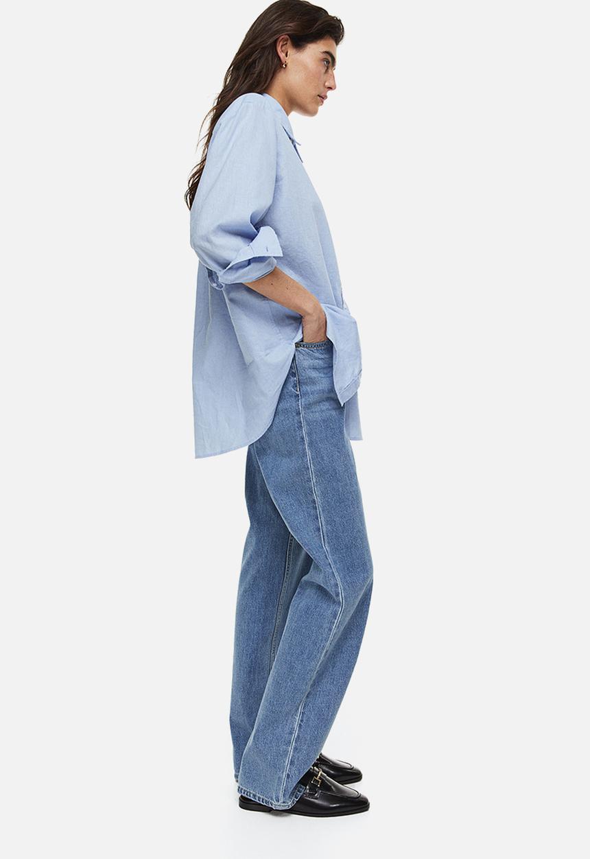 H&M - Linen-blend shirt - light blue