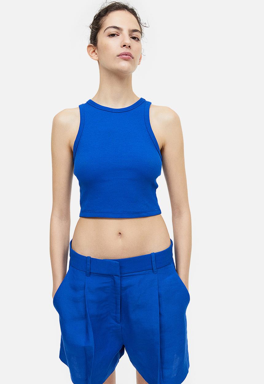 H&M - Cropped vest top - bright blue