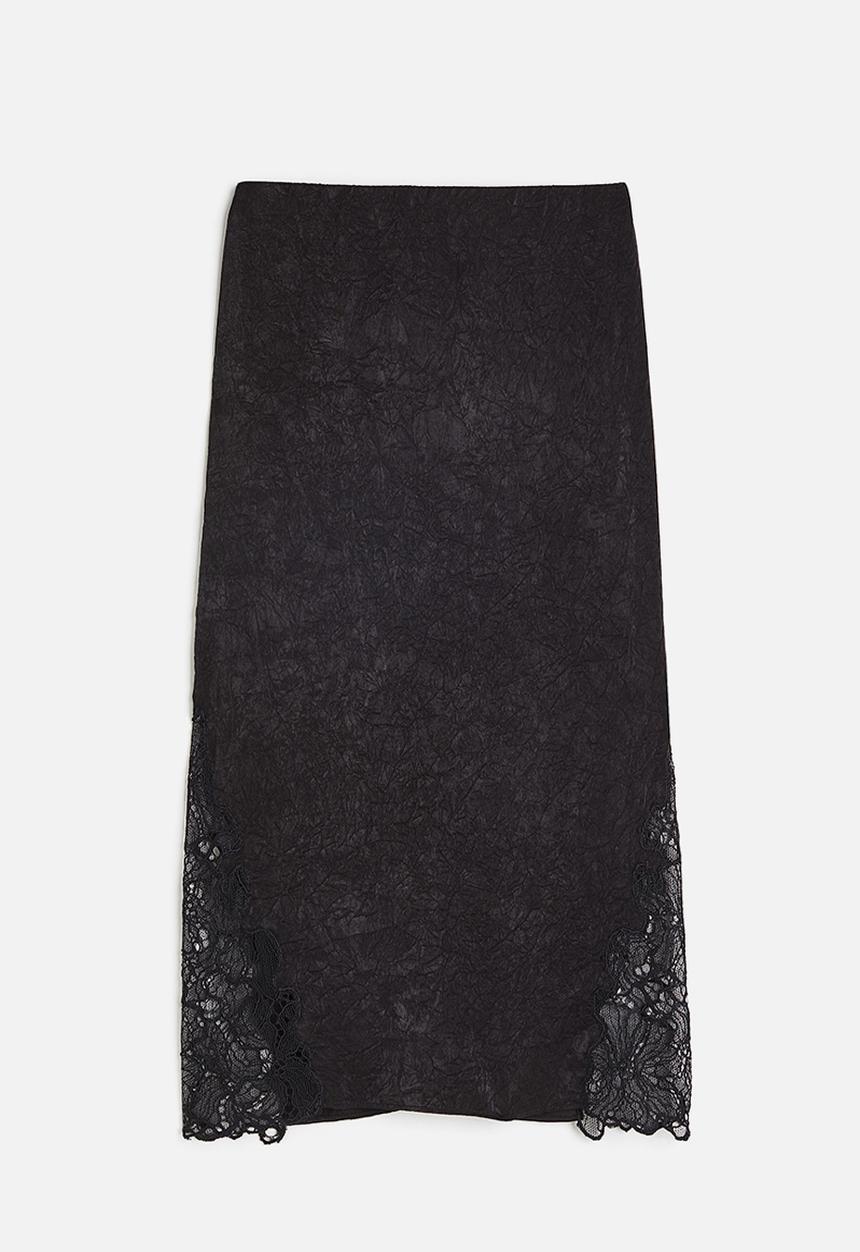 H&M - Lace-detail skirt - black