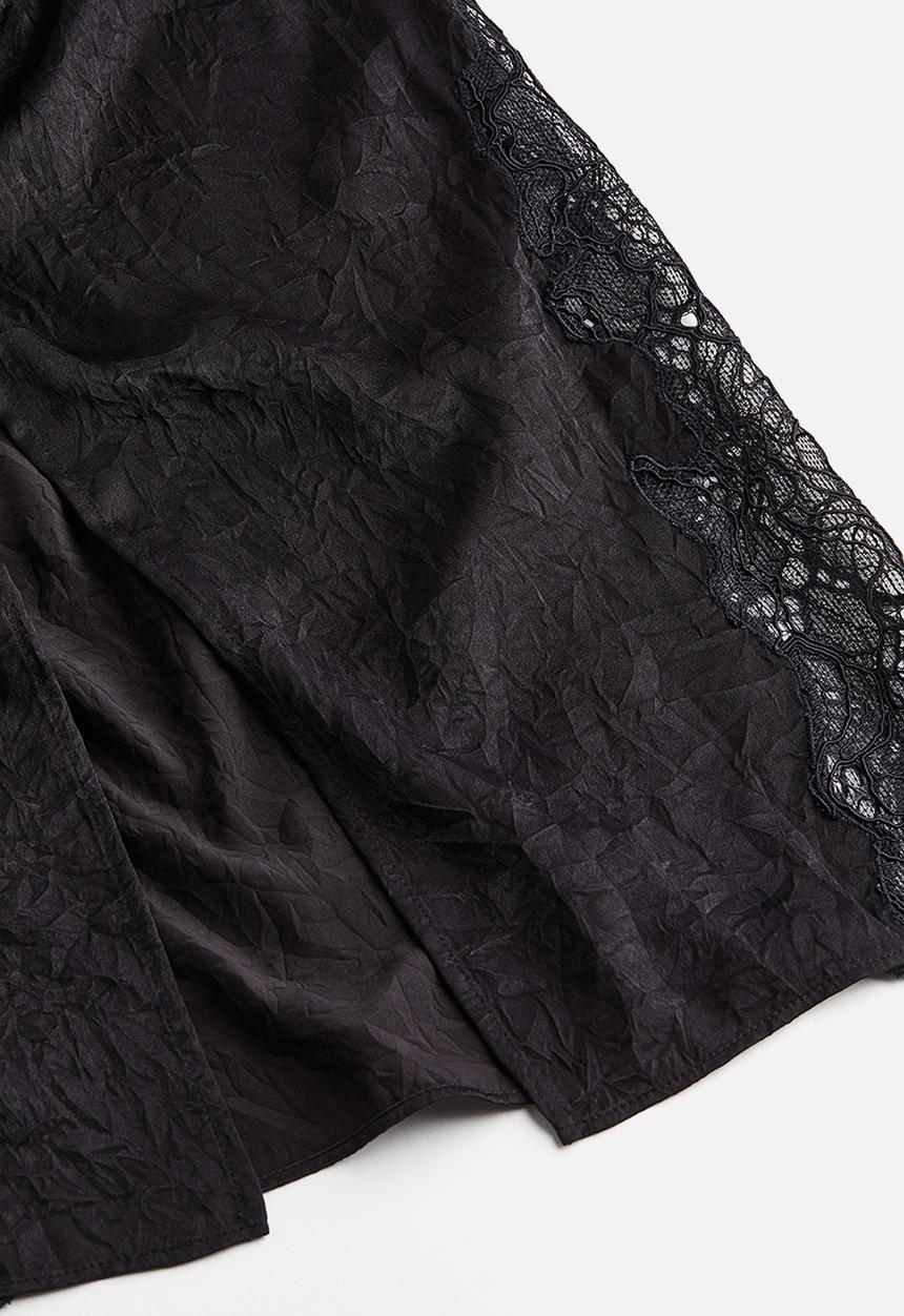 H&M - Lace-detail skirt - black