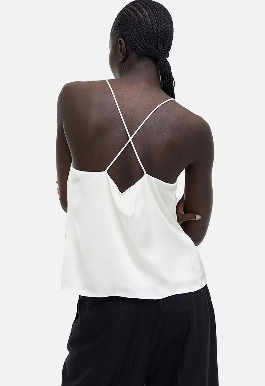 H&M - Satin cami top - white