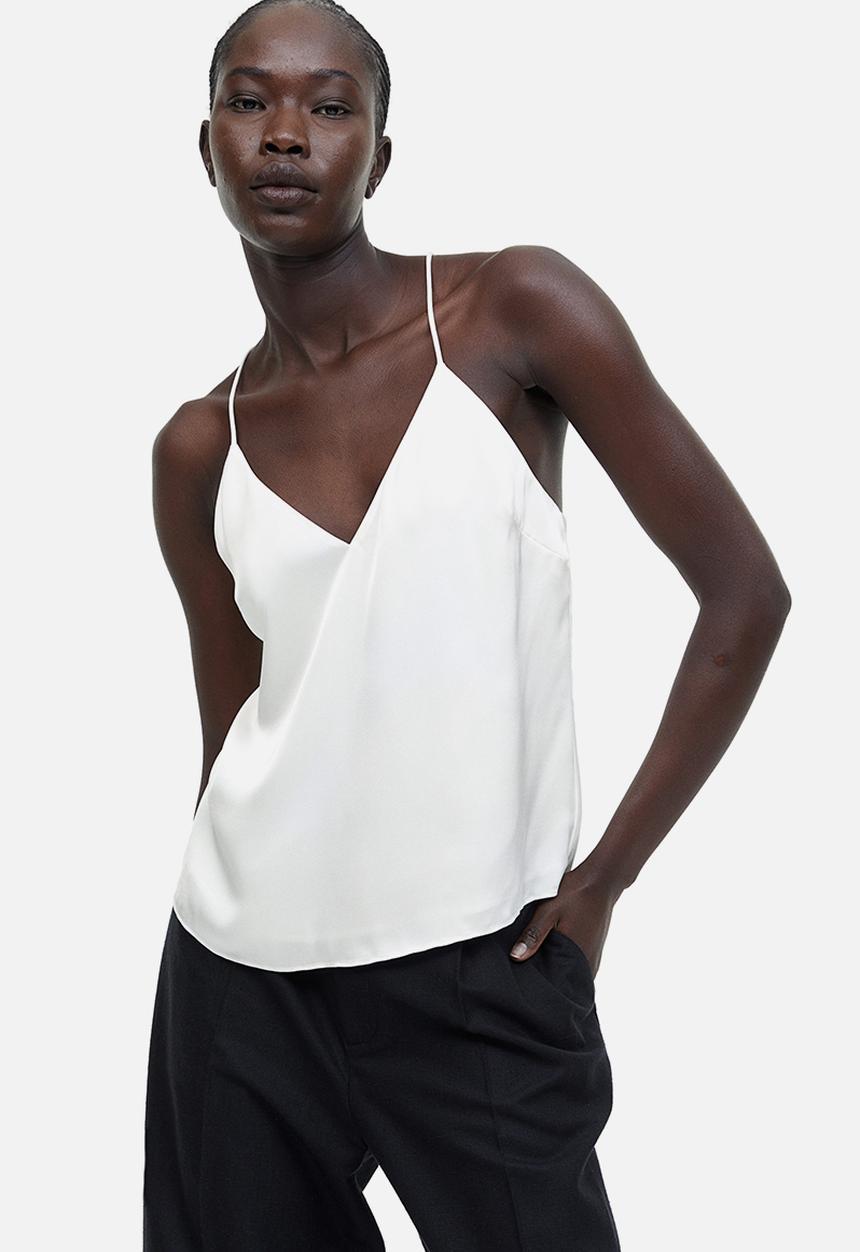 Satin cami top - white - 1166178001