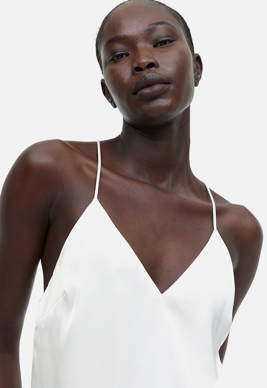 H&M - Satin cami top - white