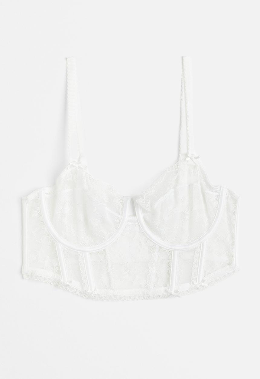 H&M - Non-padded lace bustier - white