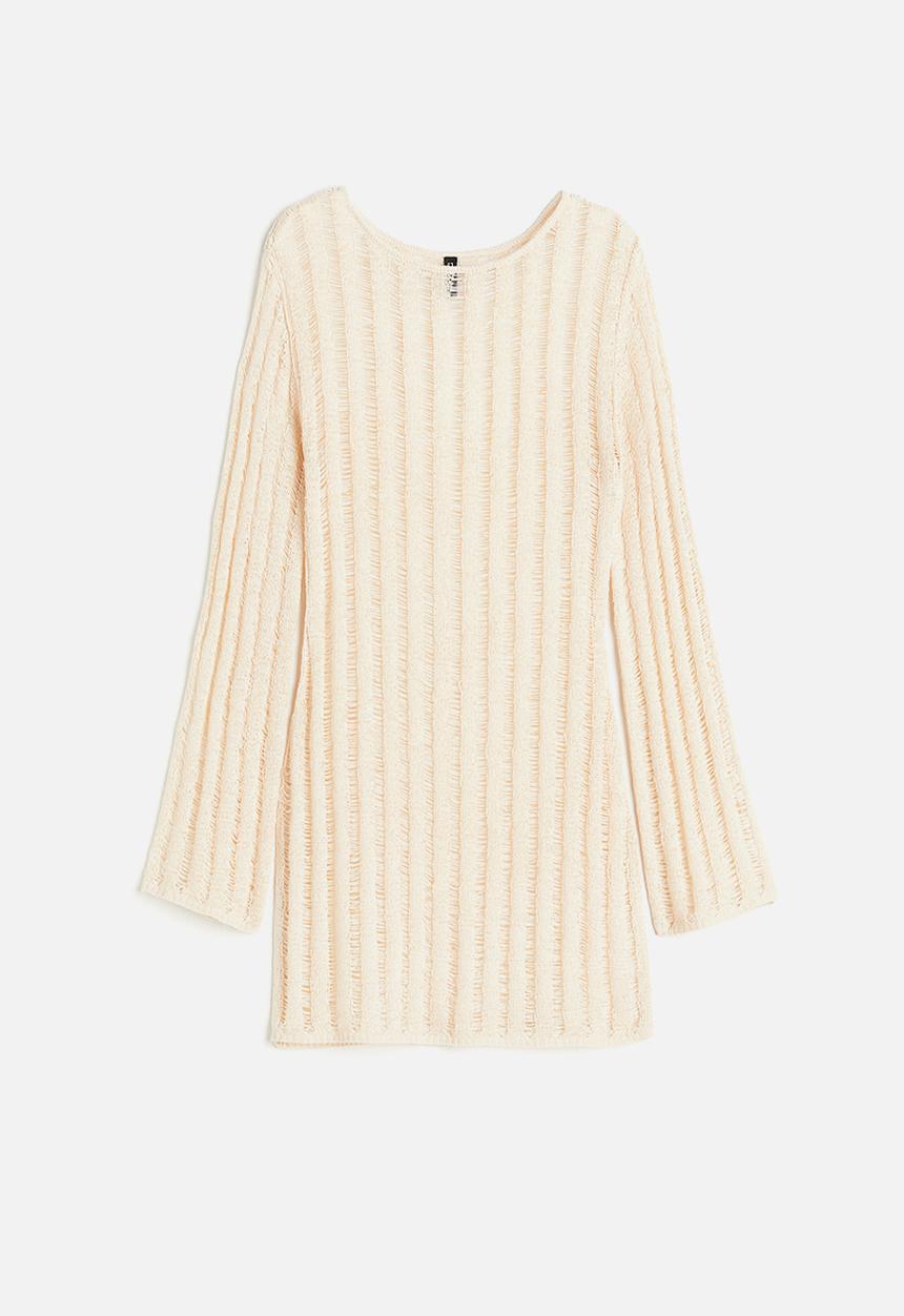 H&M - Textured-knit dress - light beige