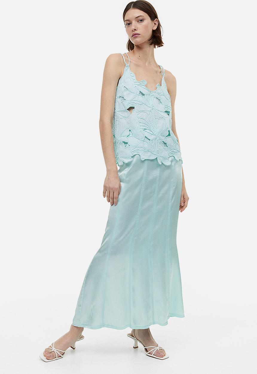 H&M - Maxi skirt - light turquoise 