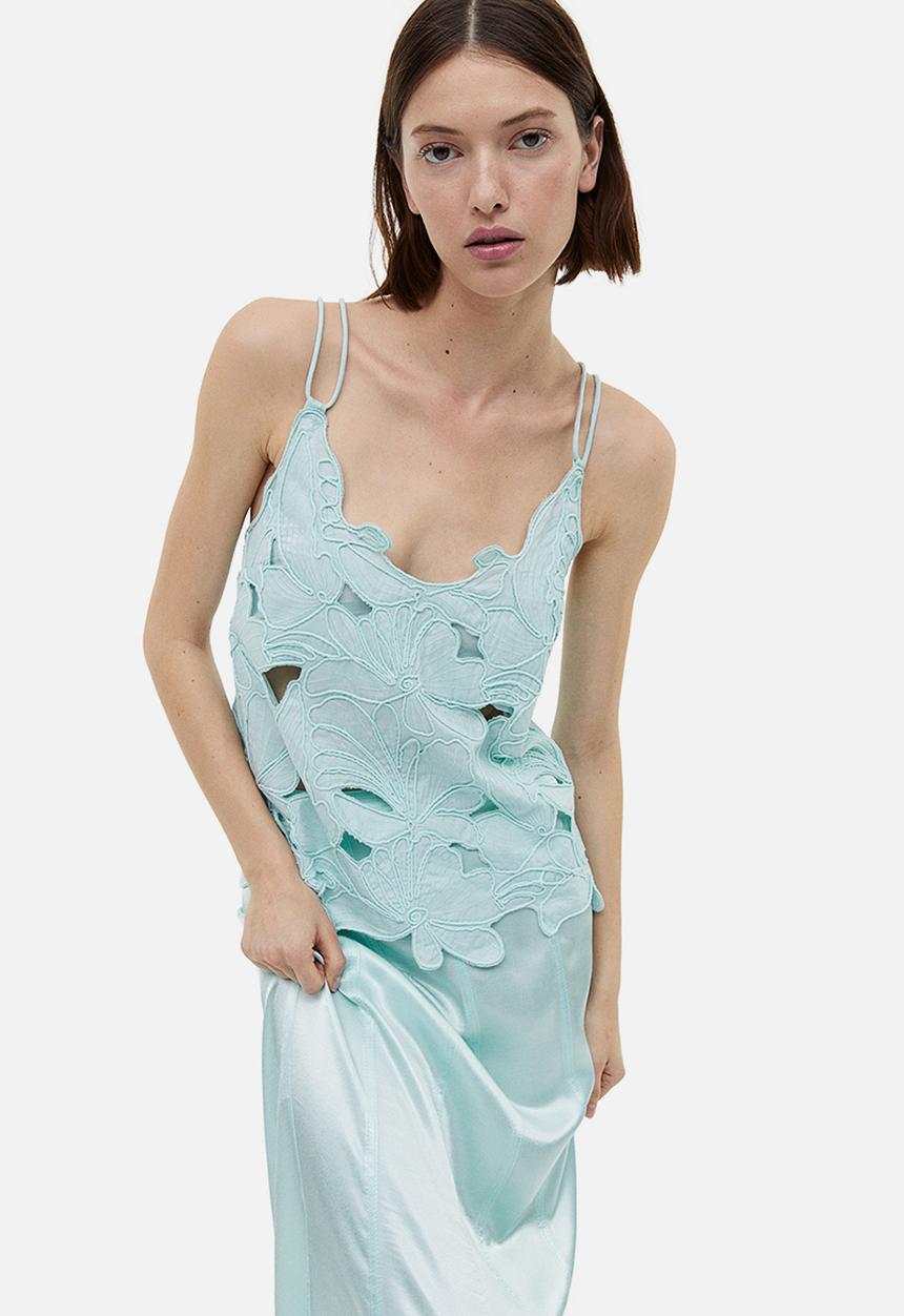 H&M - Maxi skirt - light turquoise 