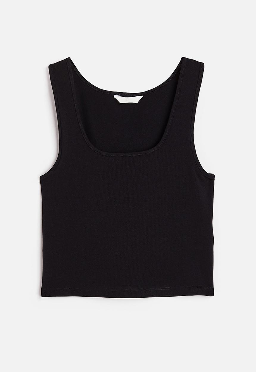 H&M - Cropped vest top - black