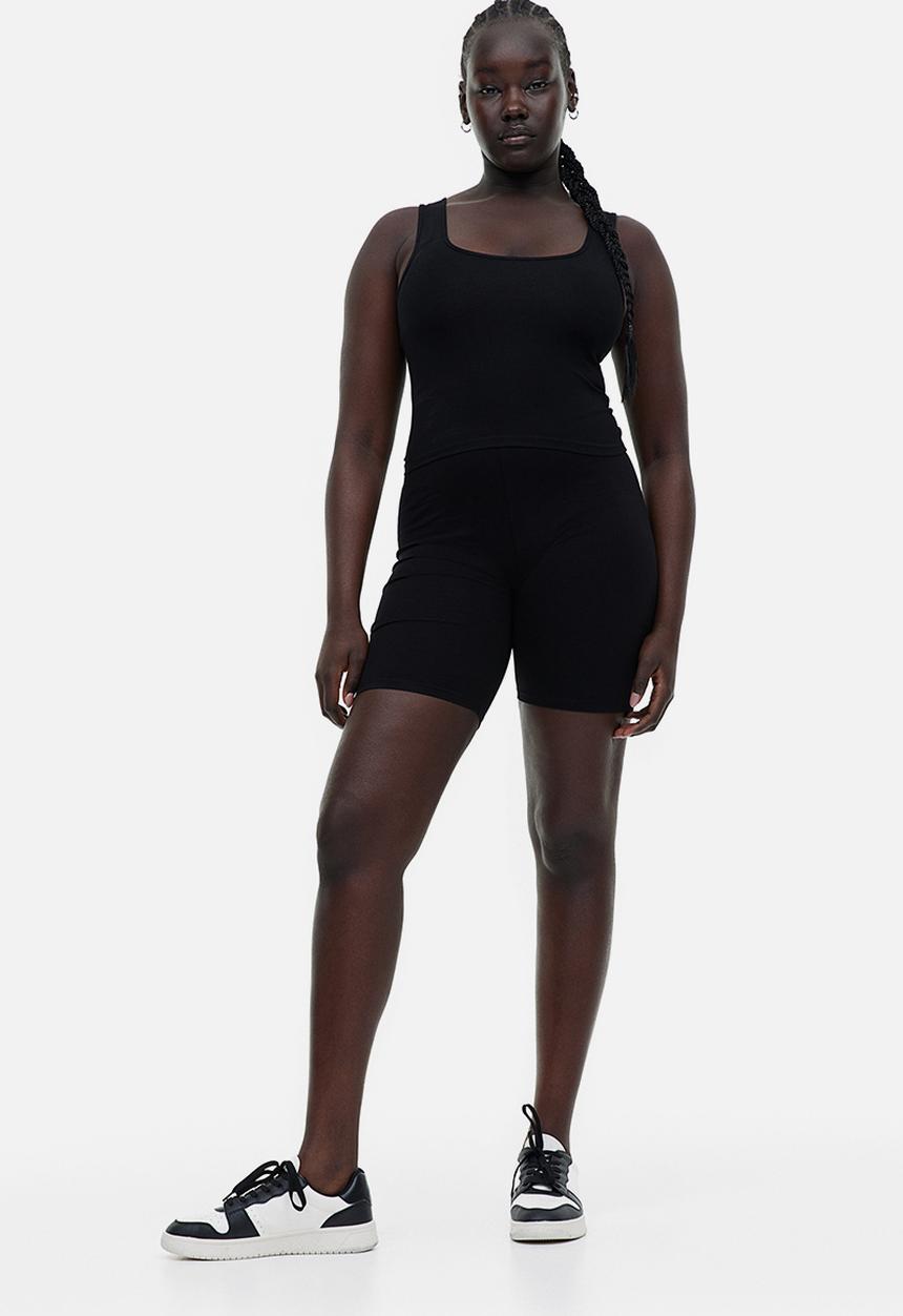 H&M - Cropped vest top - black