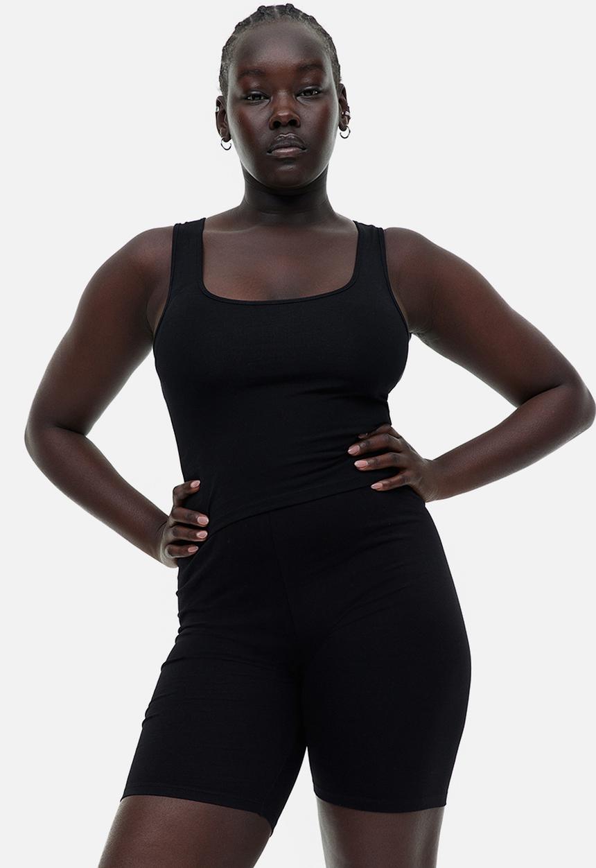 H&M - Cropped vest top - black