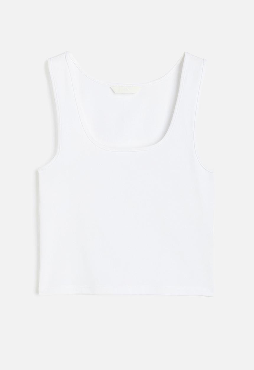 H&M - Cropped vest top - white