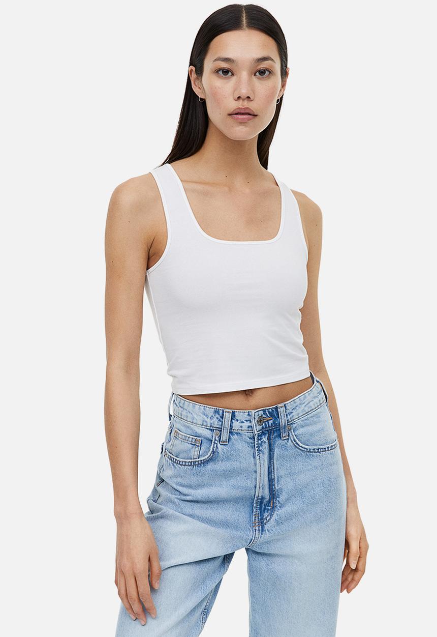 H&M - Cropped vest top - white