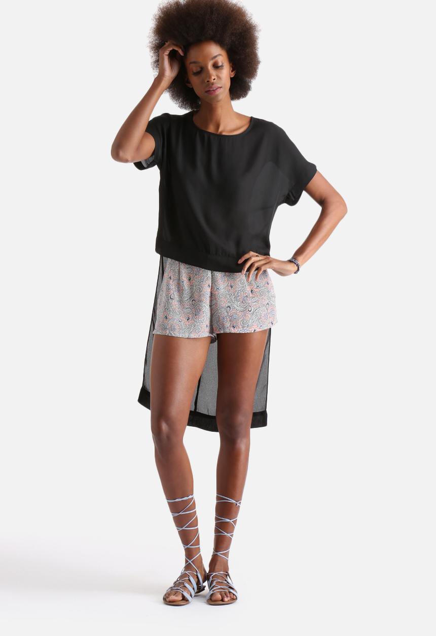 Influence. - Extreme Dip Hem Chiffon Long Line Top