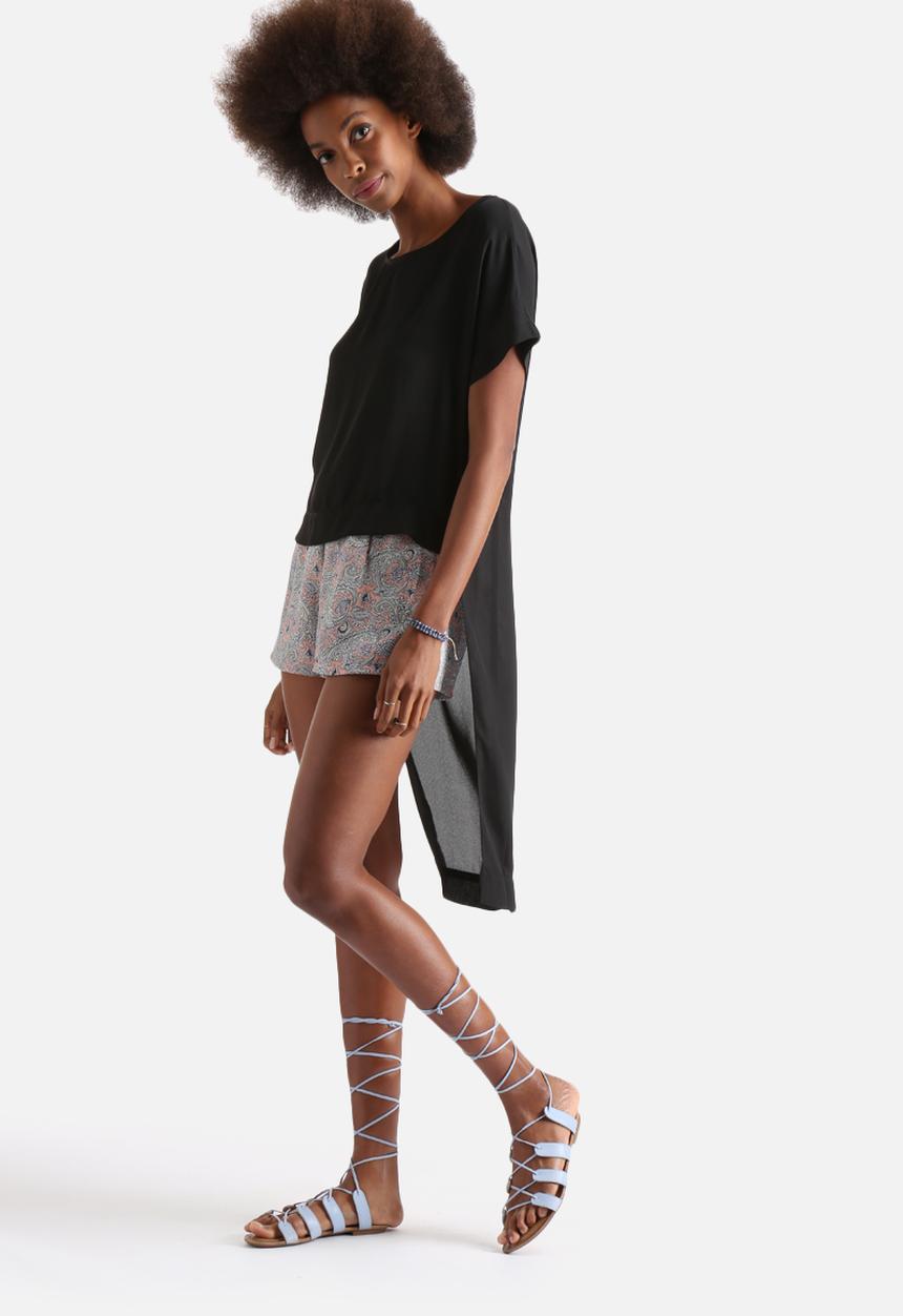 Influence. - Extreme Dip Hem Chiffon Long Line Top