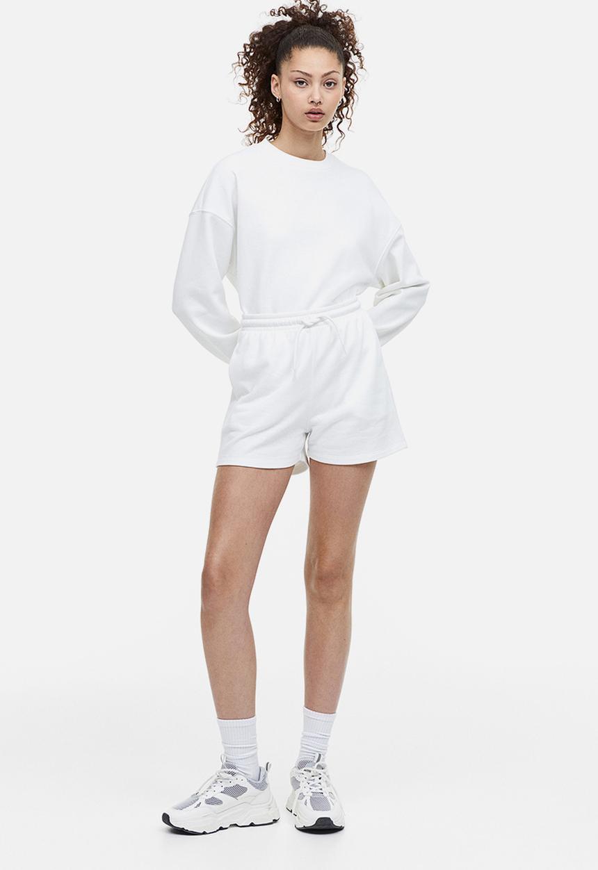 H&M - Sweatshirt shorts - white