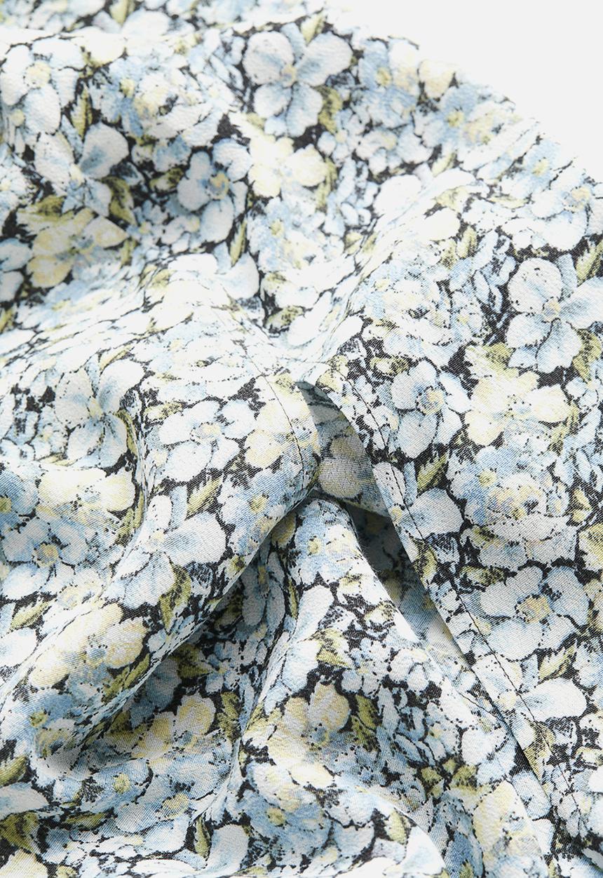 H&M - Crêpe skirt - light blue floral