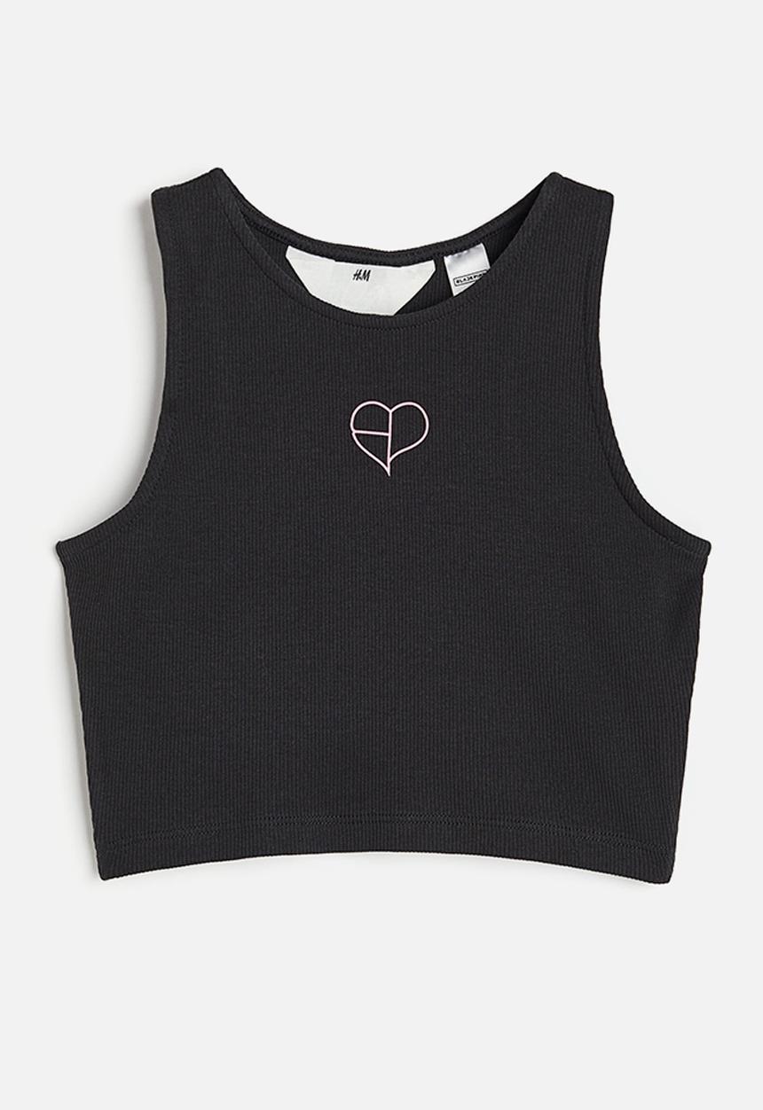 H&M - Ribbed vest top - black 