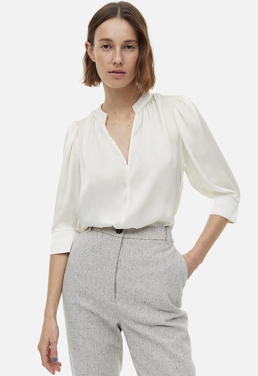 H&M - Stand-up collar blouse - white
