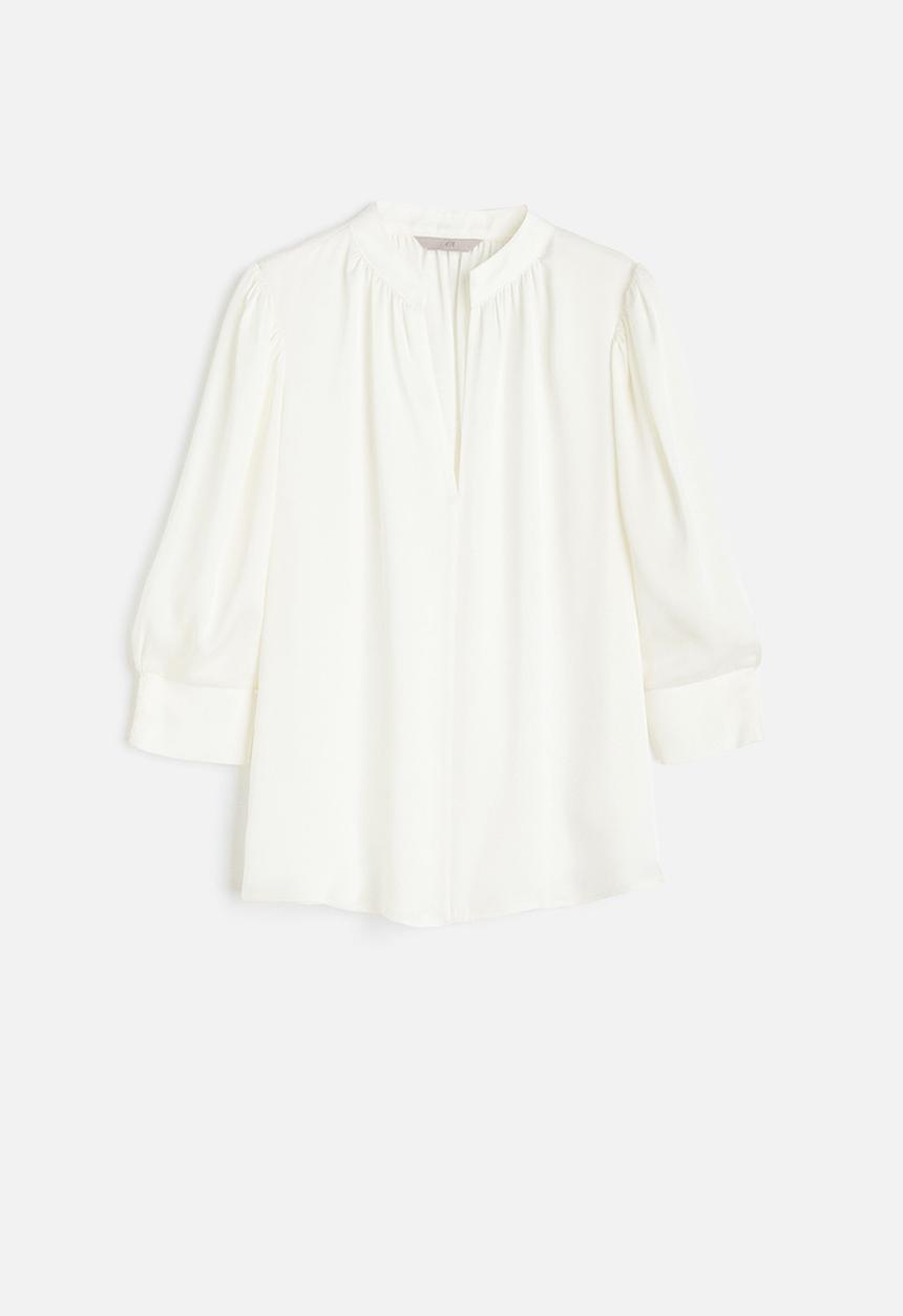 H&M - Stand-up collar blouse - white