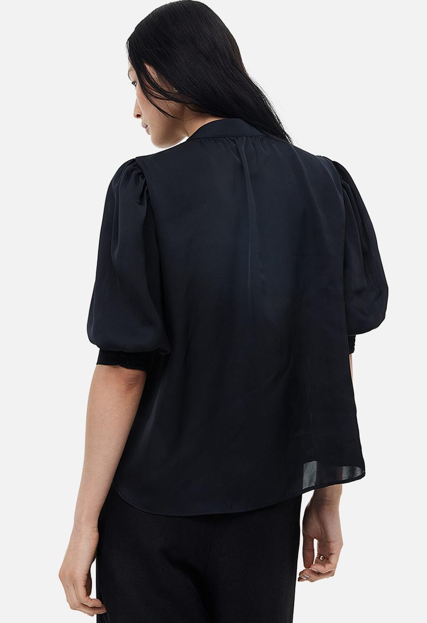 H&M - Stand-up collar blouse - black