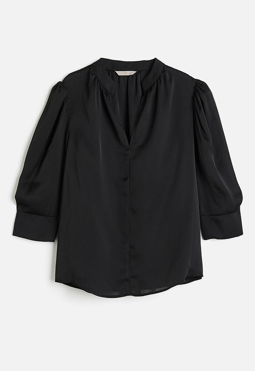 H&M - Stand-up collar blouse - black
