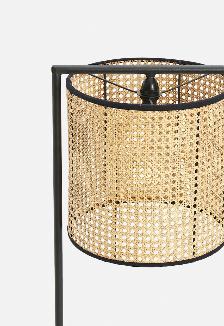 Sixth Floor - Amber floor lamp - black & natural