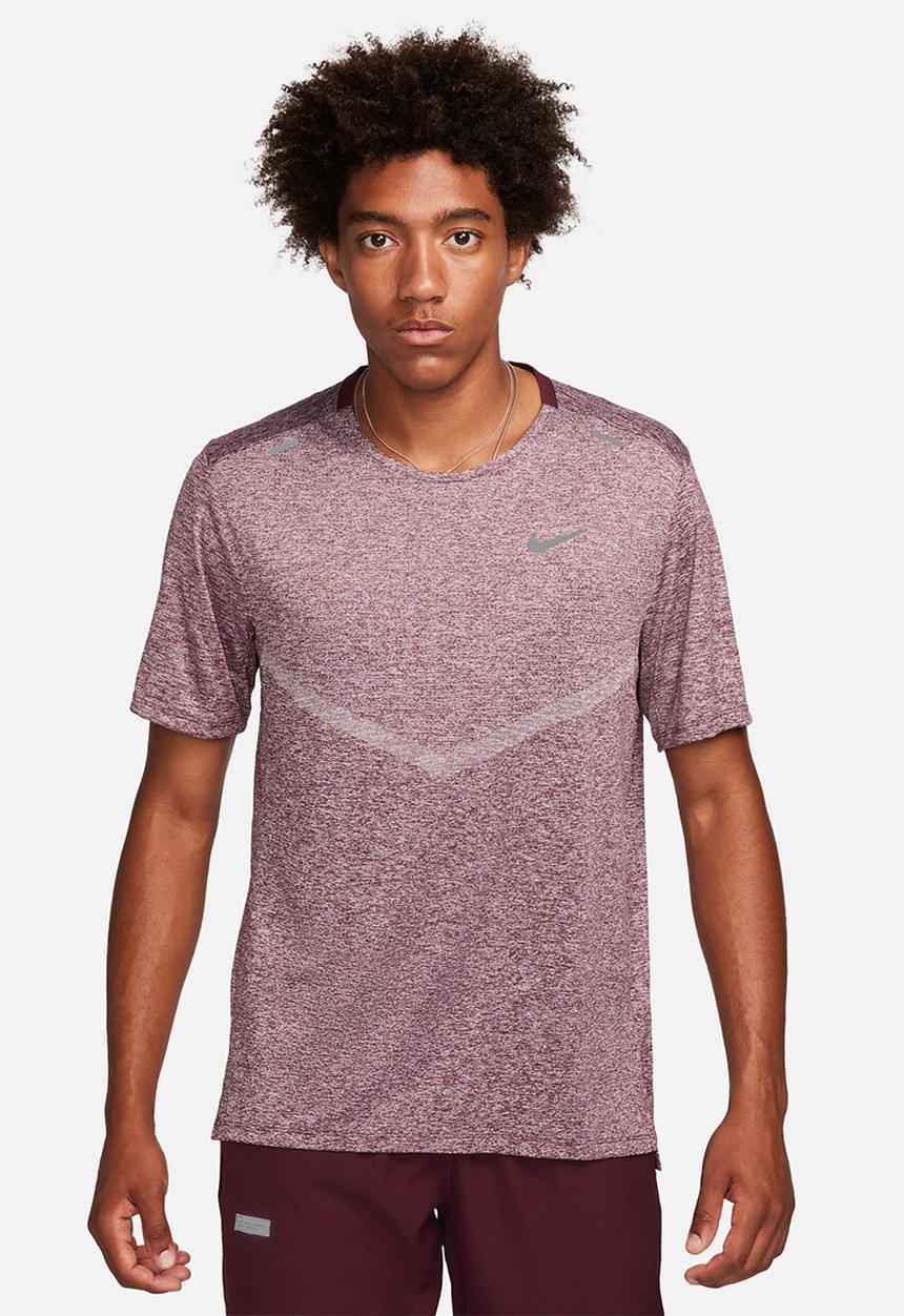 Nike - M nk df rise 365 short sleeve - night maroon/heather