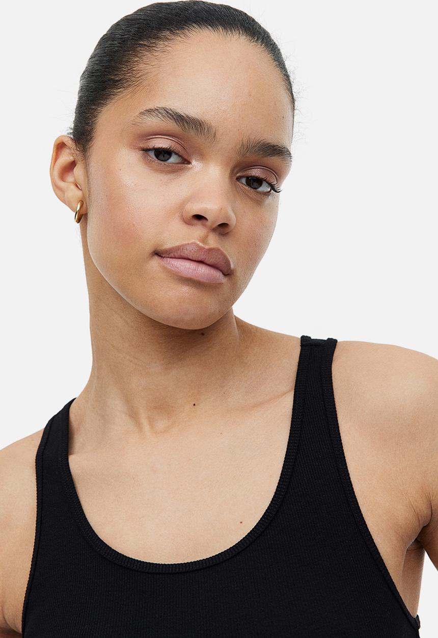 H&M - Ribbed thong body - black