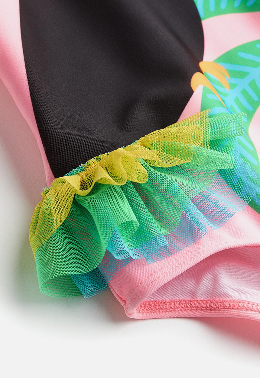 H&M - Printed swimsuit - light pink bird