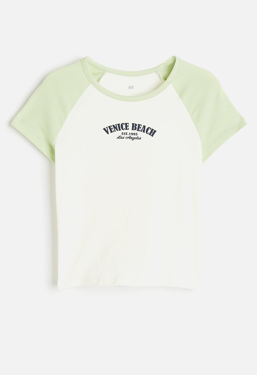 H&M - Printed T-shirt - light green venice beach