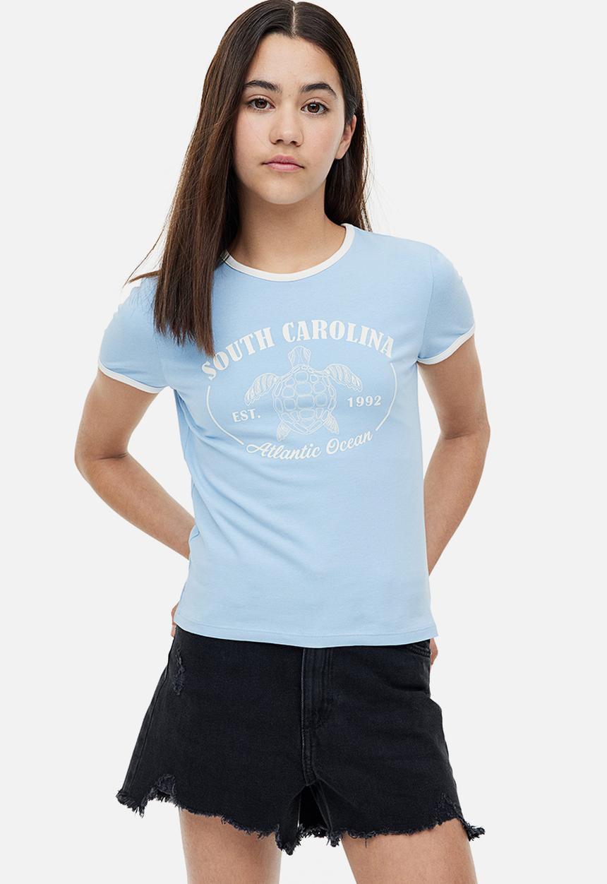 H&M - Printed T-shirt - light blue south carolina