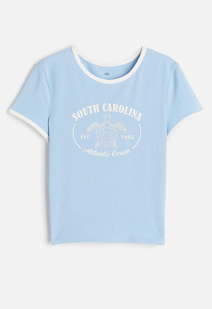 H&M - Printed T-shirt - light blue south carolina