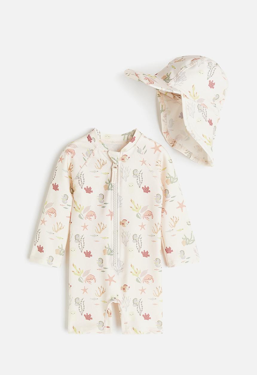 H&M - Upf 50 sun protection set - light beige patterned