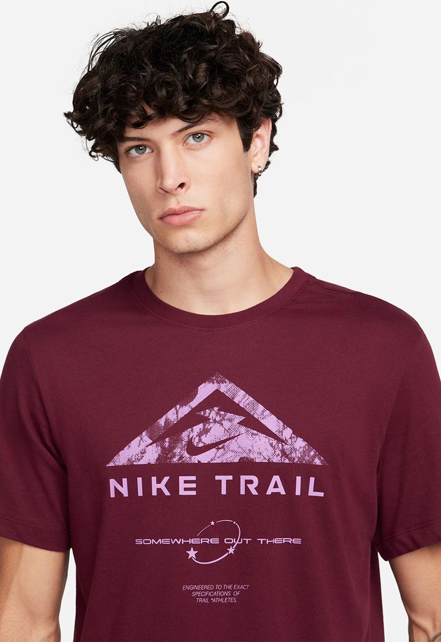 Nike - M nk df tee run trail - night maroon